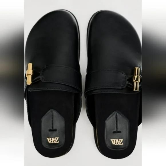 ZARA FLAT BUCKLED CLOGS - Picture 4 of 7